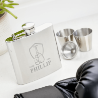 Boxing Gloves Crest 6oz Plain Hip Flask