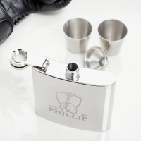 Boxing Gloves Crest 6oz Plain Hip Flask