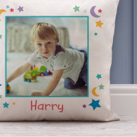 personalised Boy's Moon & Stars Photo Cushion