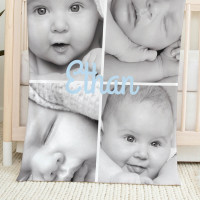 Boys Name Photo Collage Blanket