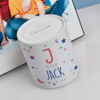 Personalised Moon & Stars Boy's Personalised Money Box