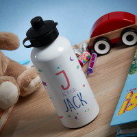 Personalised Boys Moon & Stars White Water Bottle