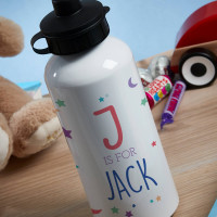 Personalised Boys Moon & Stars White Water Bottle