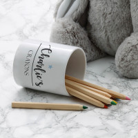 personalised blue star crayon pot