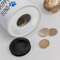 personalised blue puppy fund money box