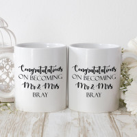 personalised bride and groom double durham mugs