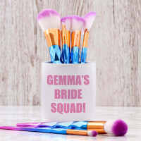 personalised Bride Squad Makeup Brush Pot