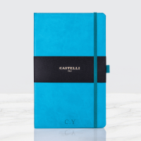 Personalised bright blue Castelli notebook