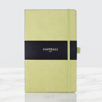 personalised bright green Castelli notebook