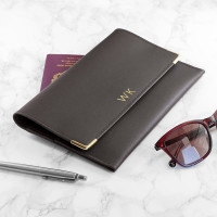 personalised Luxury Travel Organiser - Brown