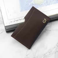 personalised Leather Card Holder - Brown