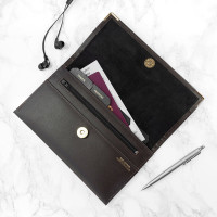 personalised Luxury Travel Organiser - Brown