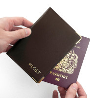 personalised Leather Passport Cover - Brown