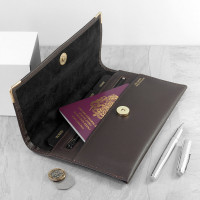 personalised Luxury Travel Organiser - Brown