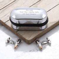 personalised Bullet Cufflinks Gift Set