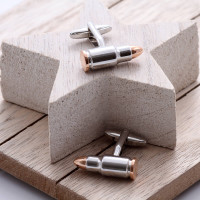 personalised Bullet Cufflinks Gift Set