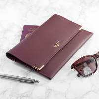 personalised Luxury Travel Organiser - Burgundy