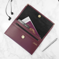 personalised Luxury Travel Organiser - Burgundy