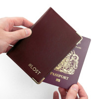 personalised Leather Passport Cover - Burgundy