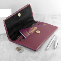 personalised Luxury Travel Organiser - Burgundy