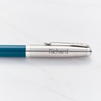Parker 51 Fountain Pen Teal Blue Chrome Trim Pen