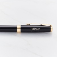 Parker Sonnet Black Gold Trim Fountain Pen