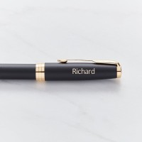Parker Sonnet Matte Black Gold Trim Rollerball Pen