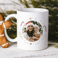 Candy Cane Christmas Photo Upload Crimbo Mug