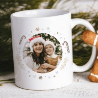 Candy Cane Christmas Photo Upload Crimbo Mug