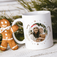 Candy Cane Christmas Photo Upload Crimbo Mug