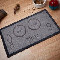 personalised Cat Food & Water Doormat