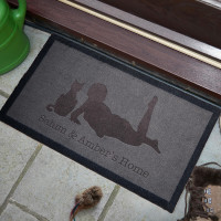 personalised Cat and Owner Doormat