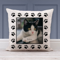 personalised Cat Paw Photo Cushion