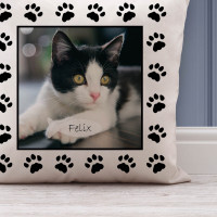 personalised Cat Paw Photo Cushion