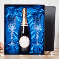 Cheers To 50 Years Champagne Glasses Gift Set With Bottle Of Brut Champagne 