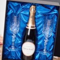 Cheers To 50 Years Champagne Glasses Gift Set With Bottle Of Brut Champagne 