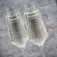 Furry Friend Photo Upload Boutique Gifts Prosecco Double Glass With Bottle Gift Set