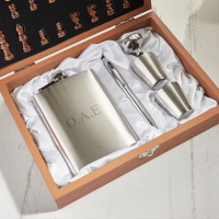 Chess & Hip Flask Travel Gift Set