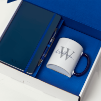 Notebook With Pen & Two Tone Blue Mug