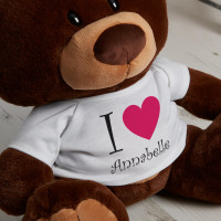 Personalised I Heart You Chocolate Teddy Bear