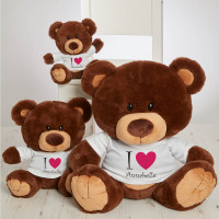 Personalised I Heart You Chocolate Teddy Bear
