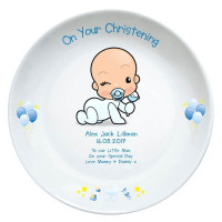 Personalised Christening Plate Baby Boy