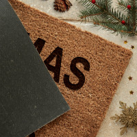 personalised Christmas At The Family Name Coir Doormat