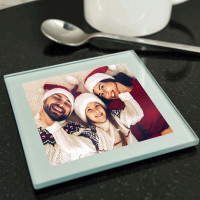 Personalised Glass Photo Coaster (Silver)