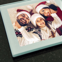 Personalised Glass Photo Coaster (Silver)