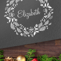 personalised Christmas Holly Chopping Board