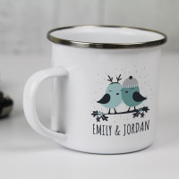 Christmas Love Birds Enamel Mug