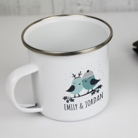 Christmas Love Birds Enamel Mug