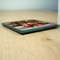 Personalised Glass Photo Coaster (Black)