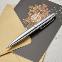 Personalised Chrome Pen Case & Pen